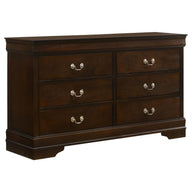 Louis Philippe - Six-drawer Dresser Dark Brown by CoasterEveryday | Bel Furniture