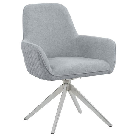 Abby - Fabric Upholstered Swivel Dining Arm Chair - Light Gray by CoasterElevations | Bel Furniture