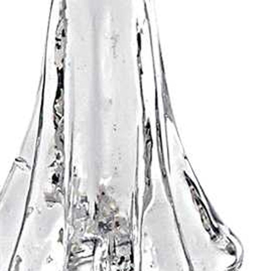 10"H Mouth Blown Glass Christmas Tree Sculpture - Clear
