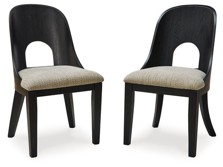 Rowanbeck - Gray / Black - Dining Upholstered Side Chair (Set of 2) by Signature Design by Ashley® | Bel Furniture