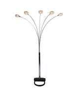 Half Moon Floor Lamp - Black by Crown Mark | Bel Furniture