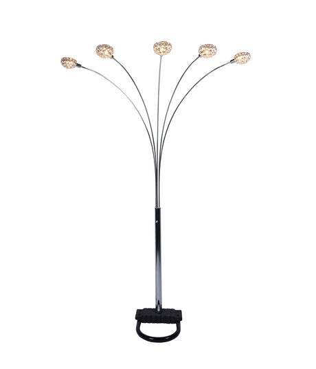 Half Moon Floor Lamp - Black by Crown Mark | Bel Furniture