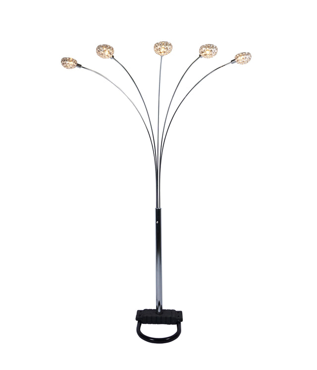 Half Moon Floor Lamp - Black by Crown Mark | Bel Furniture