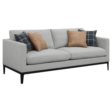 Apperson - Upholstered Track Arm Sofa - Light Gray by CoasterElevations | Bel Furniture