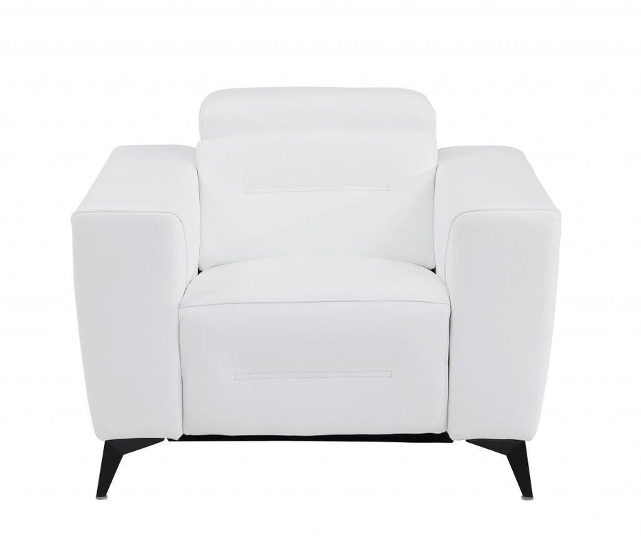 Leather Power Recliner Chair 41" -  Italian White
