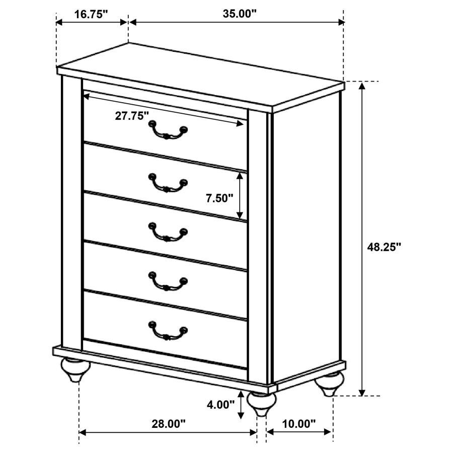 Stillwood - 5-Drawer Bedroom Chest - Vintage Linen