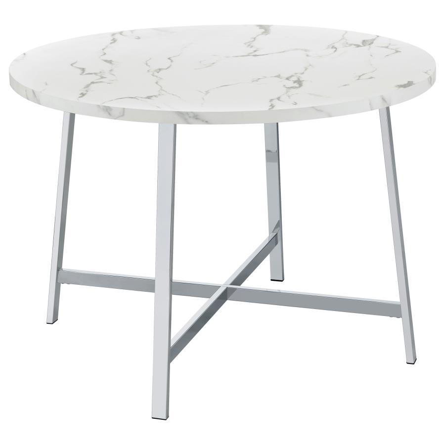 Alcott - Round Dining Table Faux Marble - Carrara