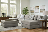 Avaliyah - Living Room Set Dark Gray 5 Pc. - 4-Piece Double Chaise Sectional, Ottoman by Signature Design by Ashley® | Bel Furniture