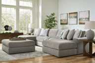 Avaliyah - Living Room Set Dark Gray 5 Pc. - 4-Piece Double Chaise Sectional, Ottoman by Signature Design by Ashley® | Bel Furniture