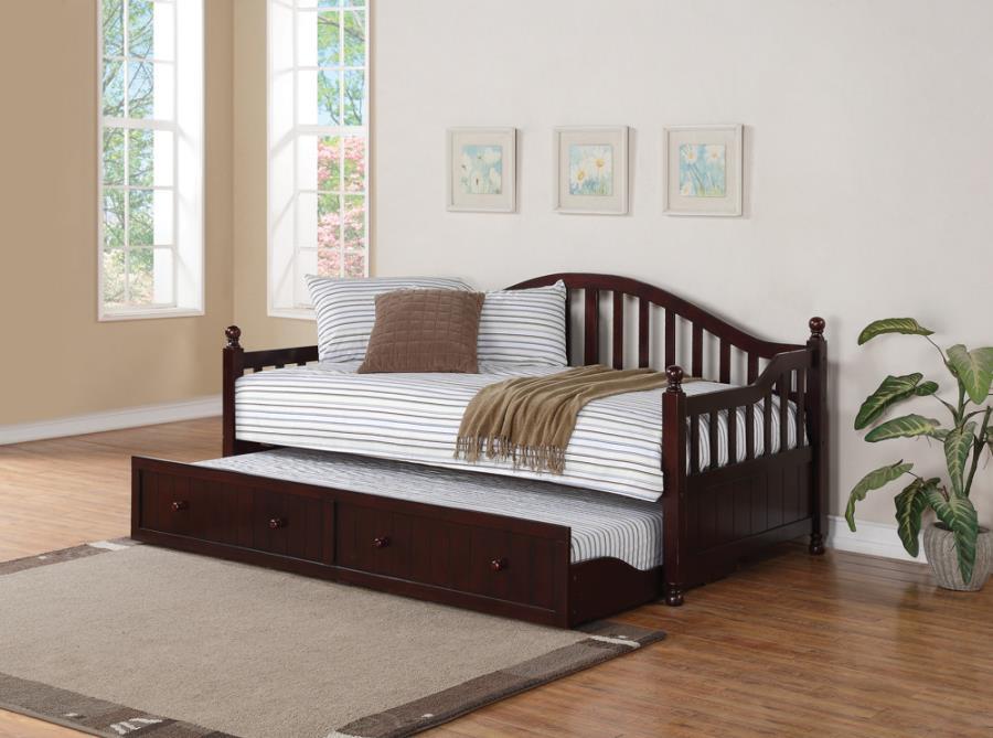 Dan Ryan - Arched Back Twin Daybed With Trundle - Cappuccino