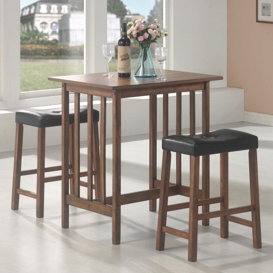 Oleander - 3 Piece Counter Height Set - Nut Brown