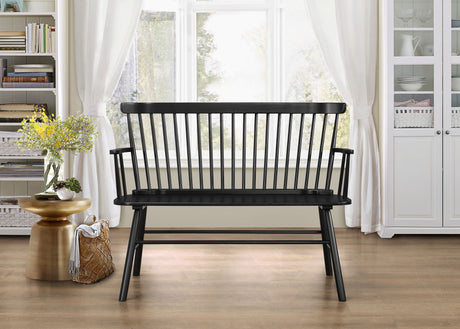 Jerimiah - Spindleback Bench Black by Crown Mark | Bel Furniture