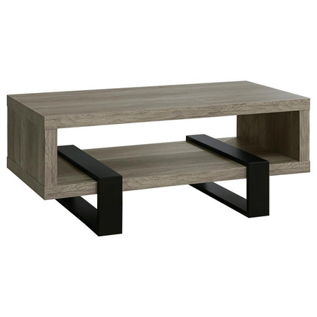 Dinard - Engineered Wood Coffee Table - Gray Driftwood by CoasterEssence | Bel Furniture