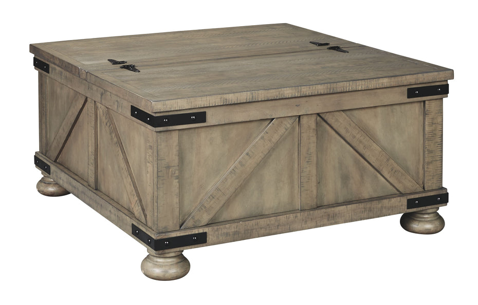 Aldwin - Gray - Cocktail Table With Storage - Square