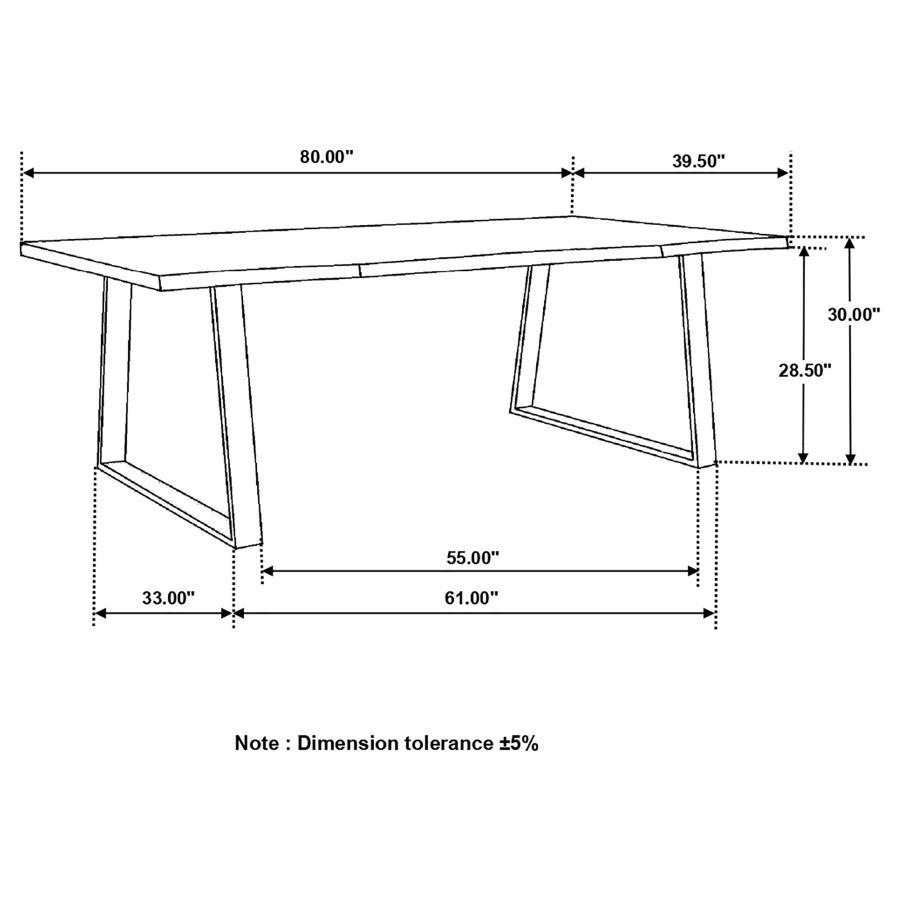 Ditman - Live Edge Dining Table - Gray Sheesham And Black