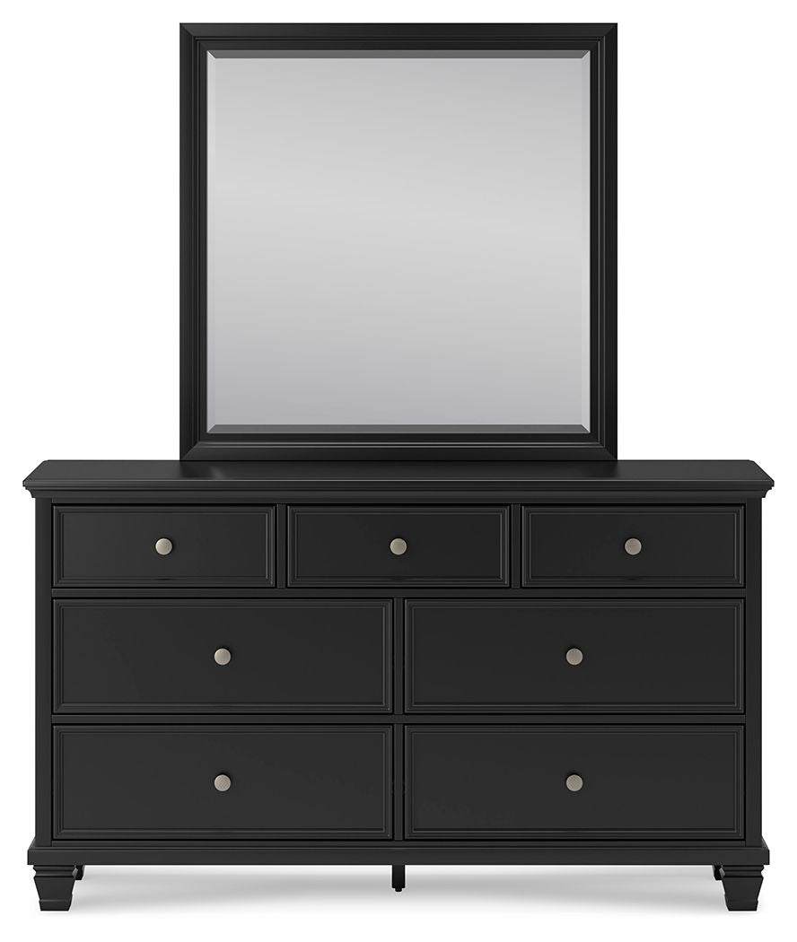 Lanolee - Black - Dresser And Mirror