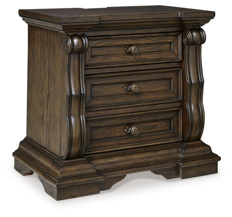Maylee - Dark Brown - Three Drawer Night Stand by Signature Design by Ashley® | Bel Furniture