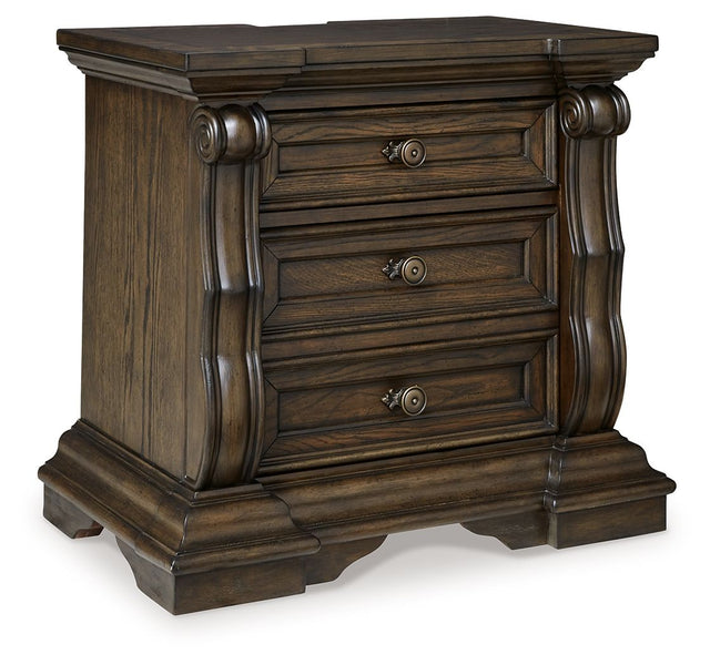 Maylee - Dark Brown - Three Drawer Night Stand by Signature Design by Ashley® | Bel Furniture