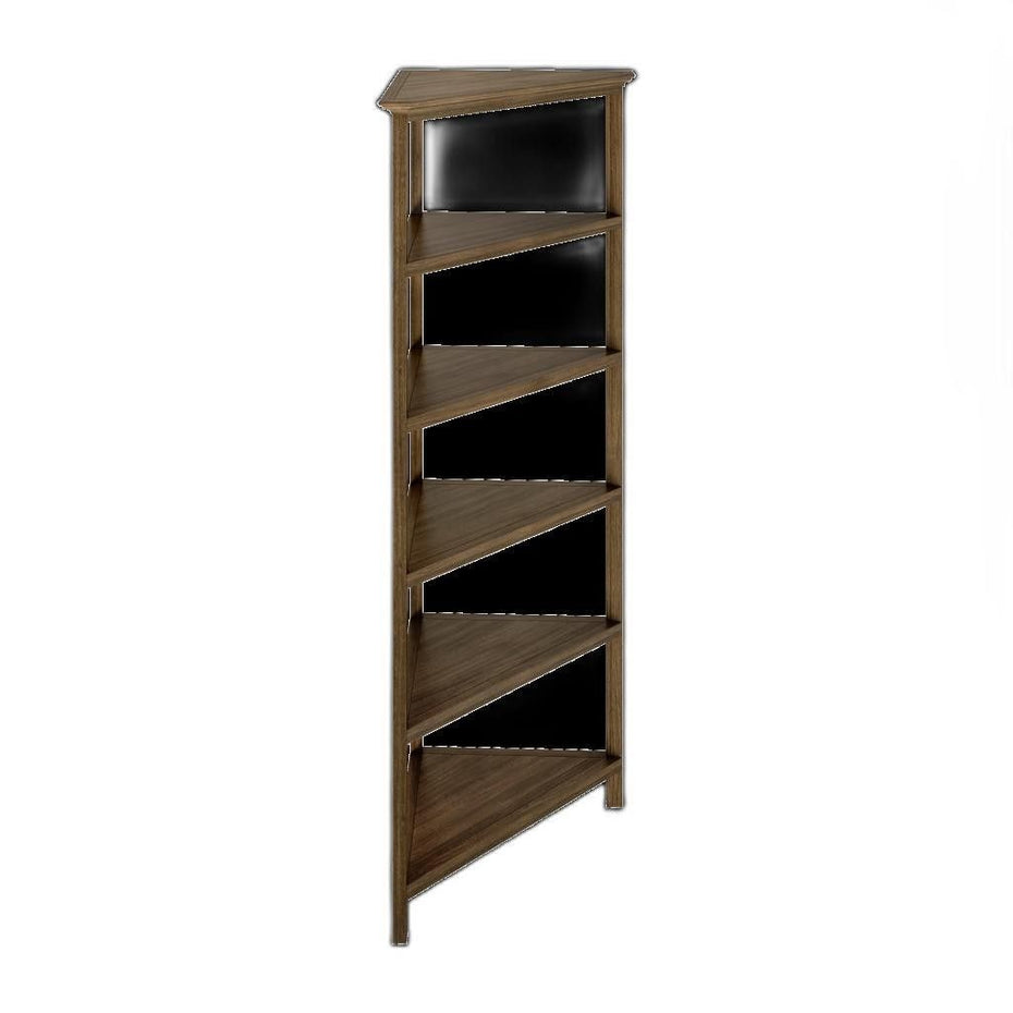 5 Tier Corner Bookcase - Walnut