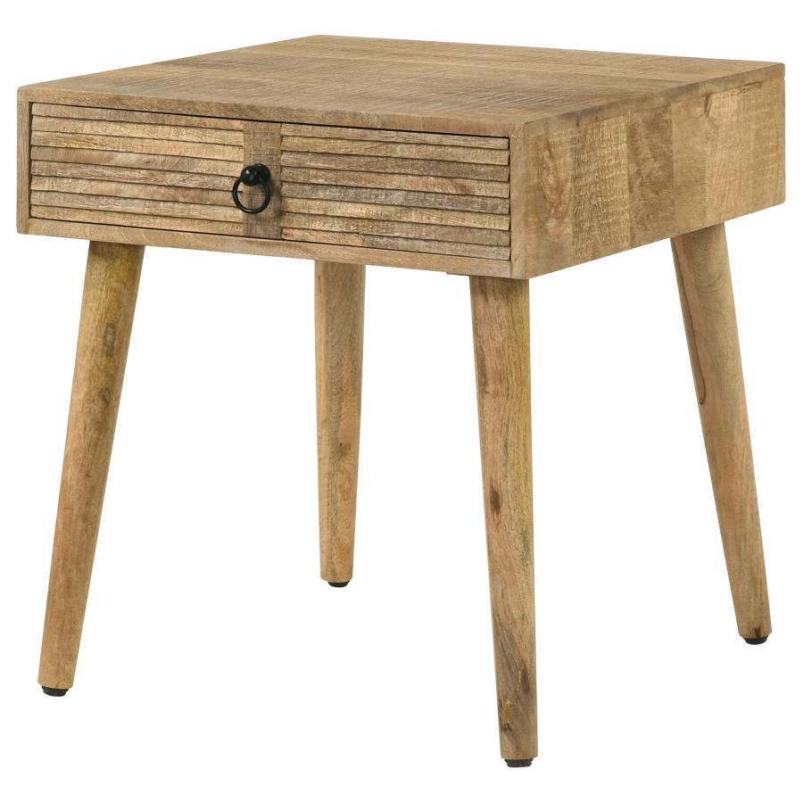 Zabel - Square 1-Drawer End Table - Natural