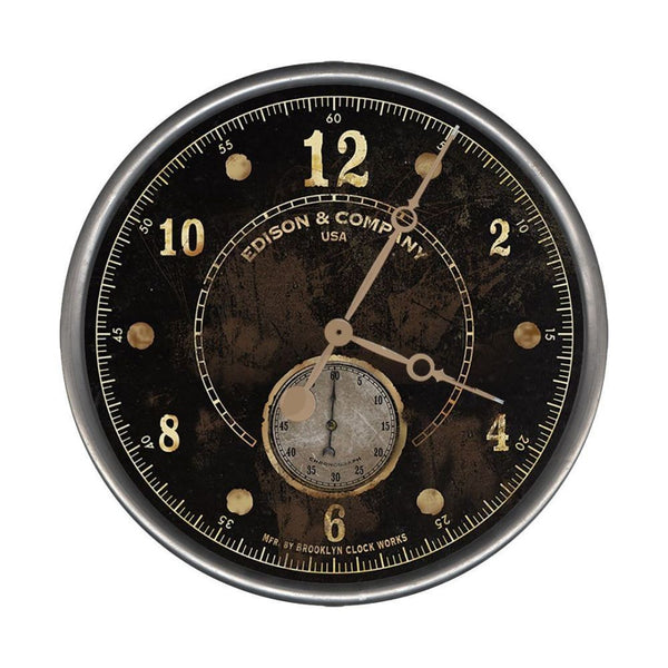 Vintage Look Wall Clock - Black - 15" x 15"