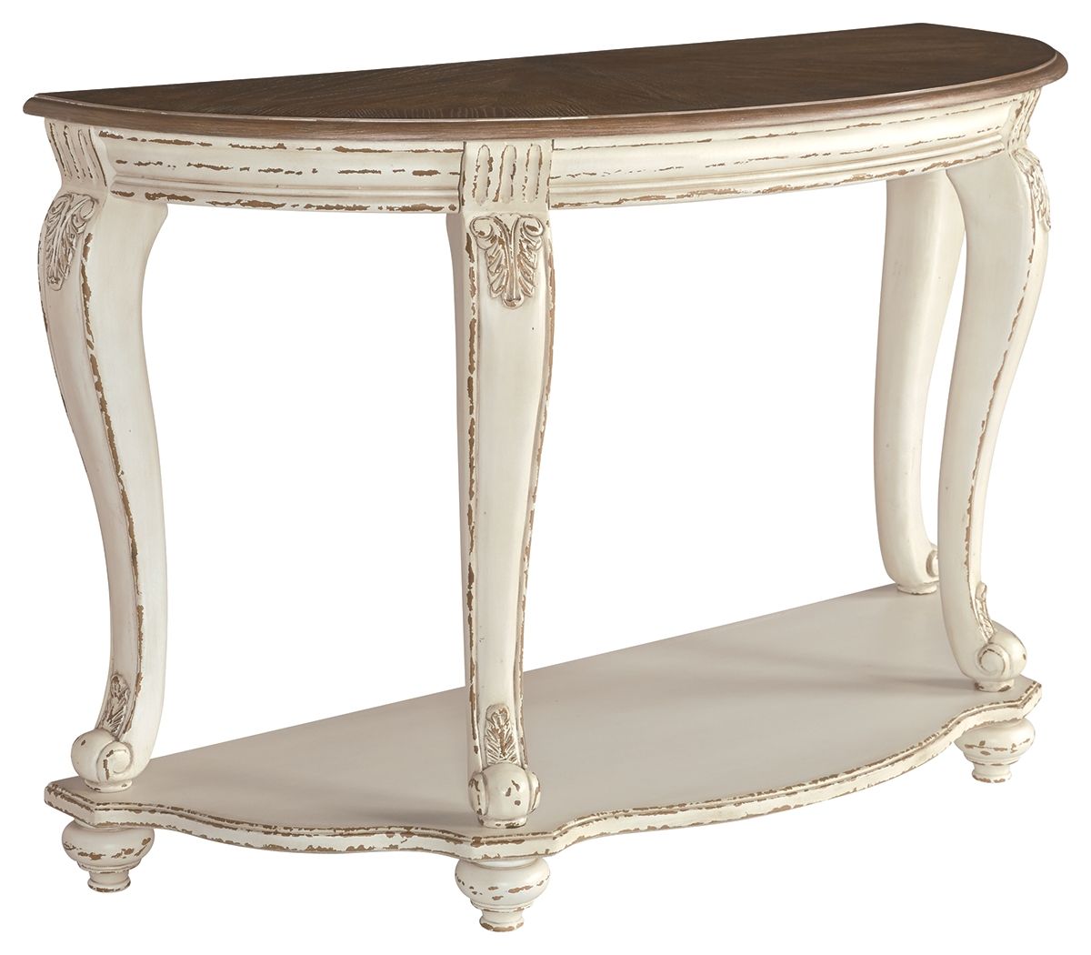 Realyn - White / Brown - Sofa Table by Signature Design by Ashley® | Bel Furniture