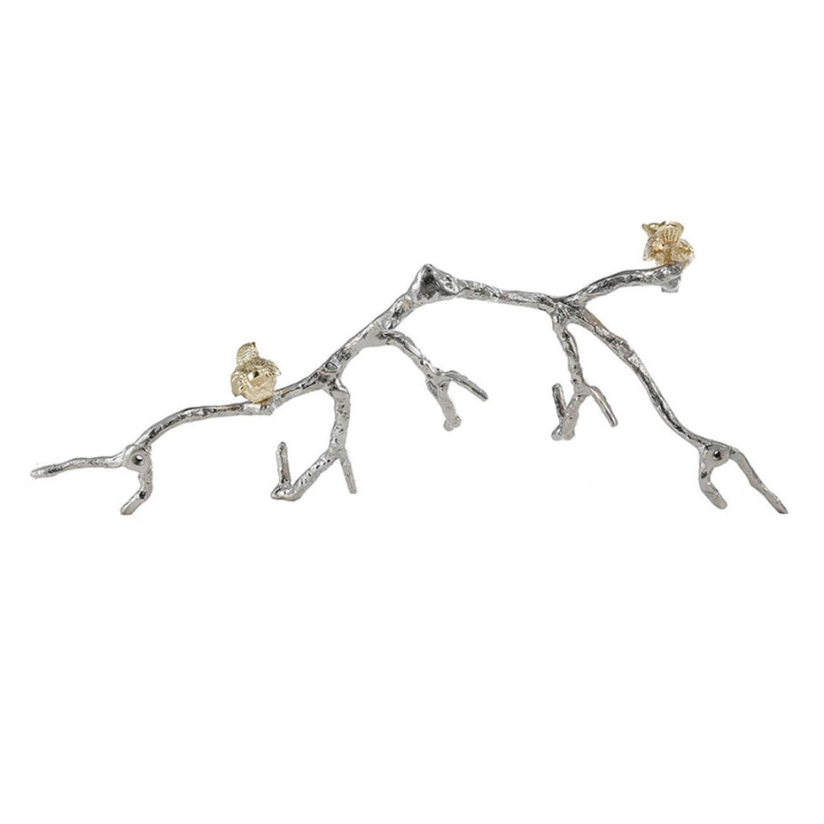 Bird And Branch 3D Wall Decor - Silver And Gold