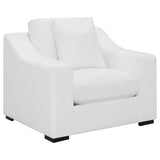 Ashlyn - Upholstered Sloped Arm Accent Chair - White by CoasterElevations | Bel Furniture