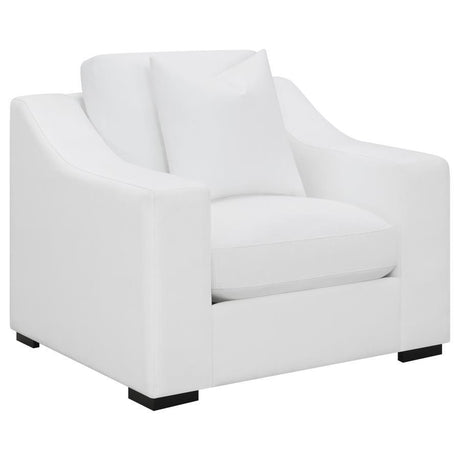 Ashlyn - Upholstered Sloped Arm Accent Chair - White by CoasterElevations | Bel Furniture