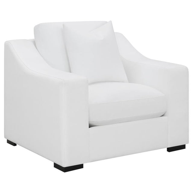 Ashlyn - Upholstered Sloped Arm Accent Chair - White by CoasterElevations | Bel Furniture