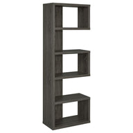 Joey - 5-tier Alternating Boxes Design Bookcase Dark Gray by CoasterEveryday | Bel Furniture