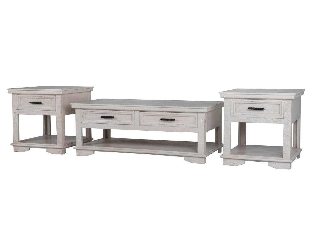 Charles-Nero White 3 PIECE COFFEE TABLE SET by Mollai Collections | Bel Furniture