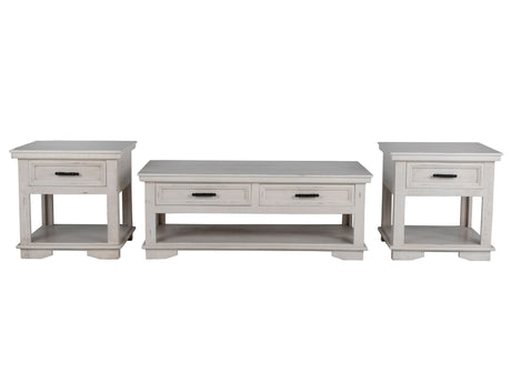Charles-Nero White 3 PIECE COFFEE TABLE SET by Mollai Collections | Bel Furniture