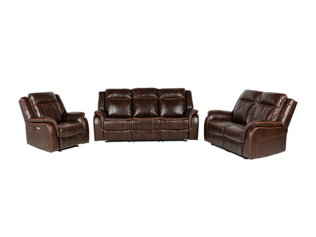 3 Piece Living Room Set: Power Reclining Sofa, Power Reclining Chair, Stationary Loveseat by Sara Collections | Bel Furniture