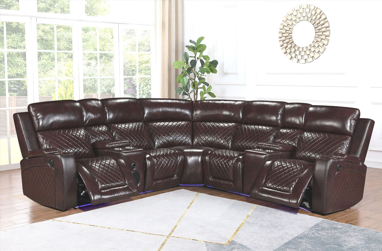 3 PIECE POWER RECLINING SECTIONAL WITH BLUETOOTH SPEAKER - BEL Furniture