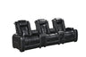 3-Piece Power Recline Home Theater Seating Black by Sara Collections | Bel Furniture