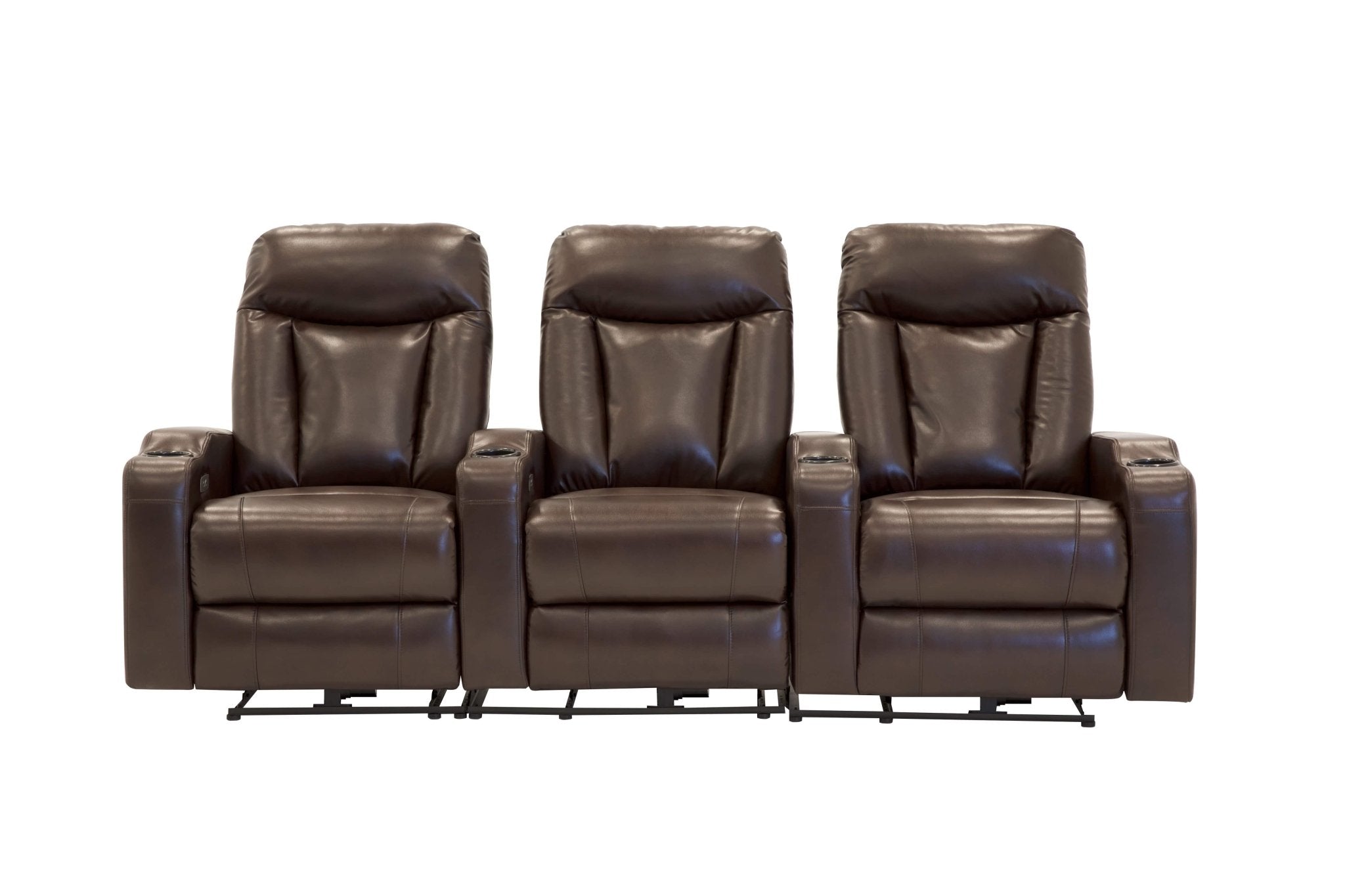 Brown 3 Pc Power Recliner Home Theater Seating In Texas Bel Furniture