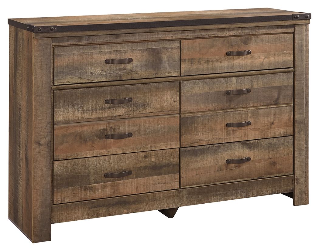 Trinell - Brown Dark - Six Drawer Dresser - 61.34" x 15.98" x 42.99" by Signature Design by Ashley® | Bel Furniture