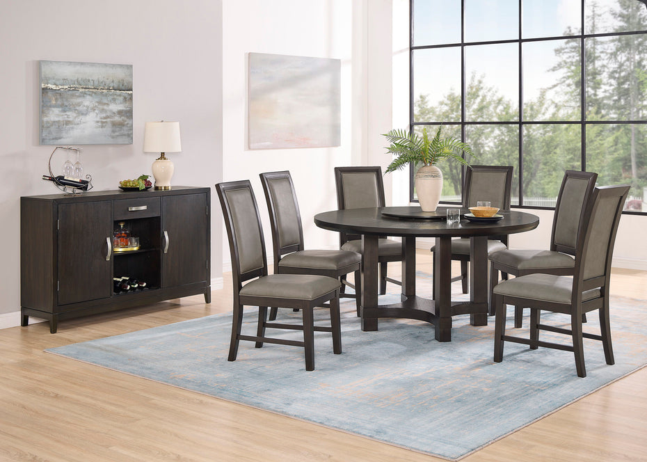 Jeffries - Round Table With Lazy Susan - Espresso