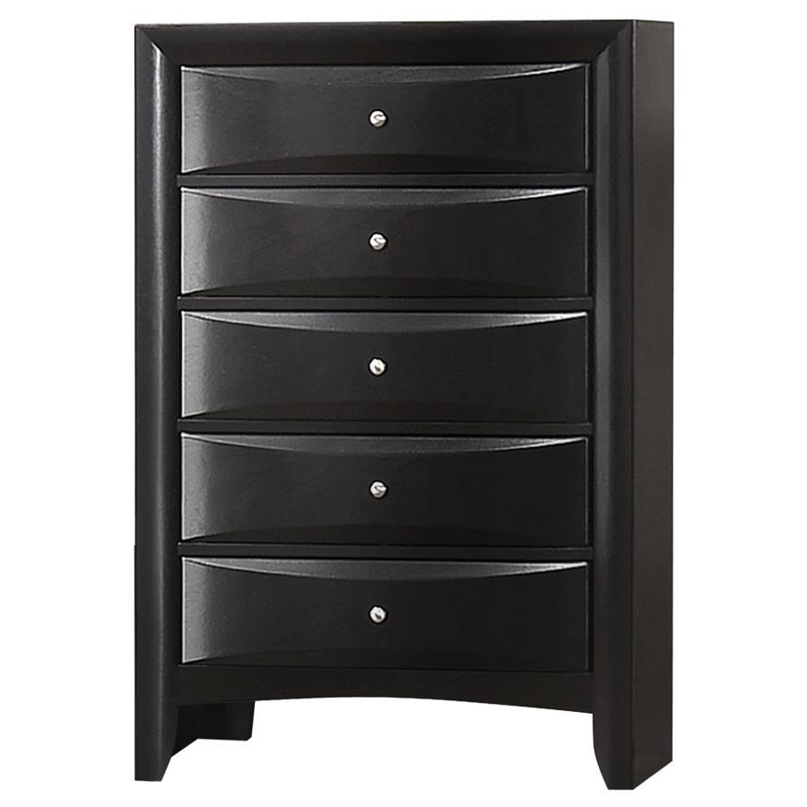 Briana - 5-Drawer Bedroom Chest - Black by CoasterEssence | Bel Furniture