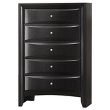 Briana - 5-Drawer Bedroom Chest - Black by CoasterEssence | Bel Furniture