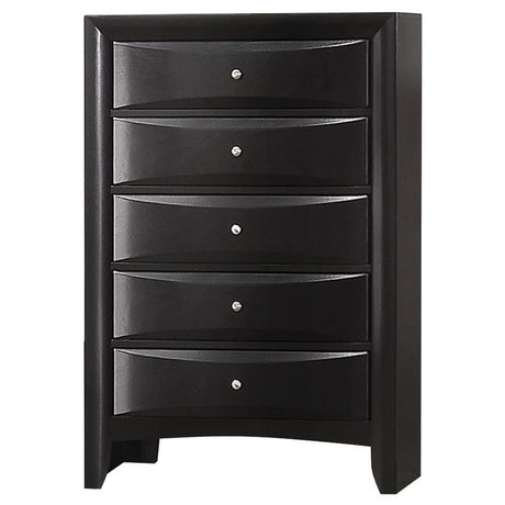 Briana - 5-Drawer Bedroom Chest - Black by CoasterEssence | Bel Furniture
