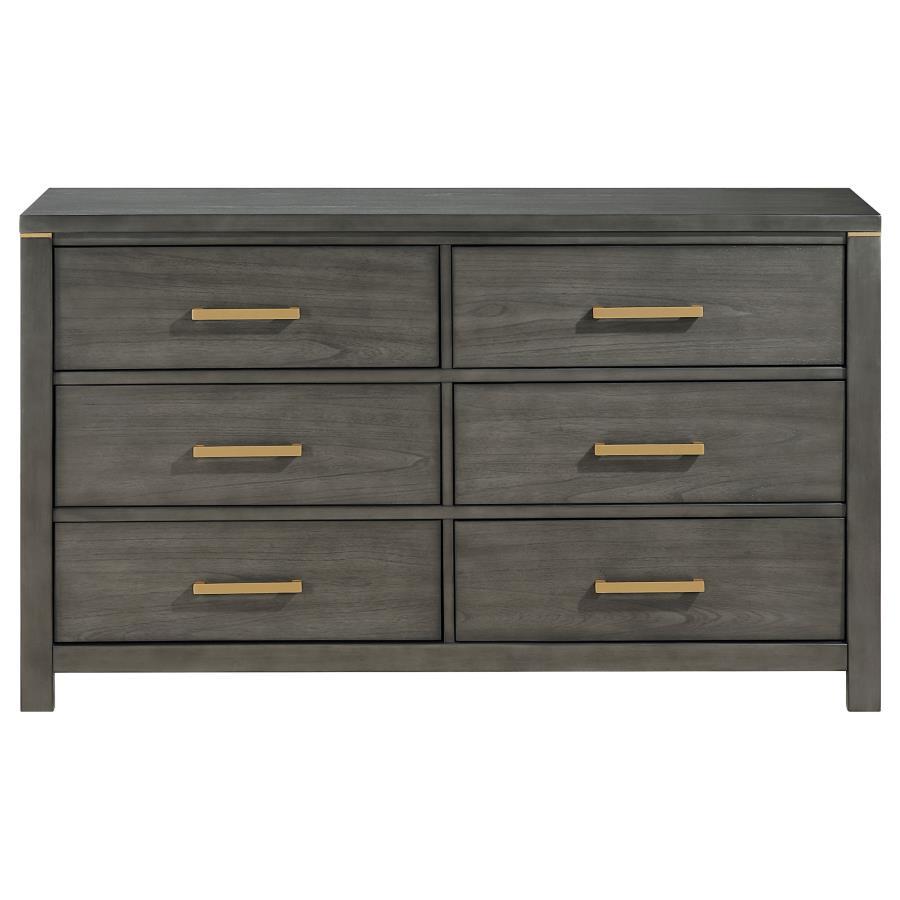 Kieran - 6-Drawer Dresser - Gray