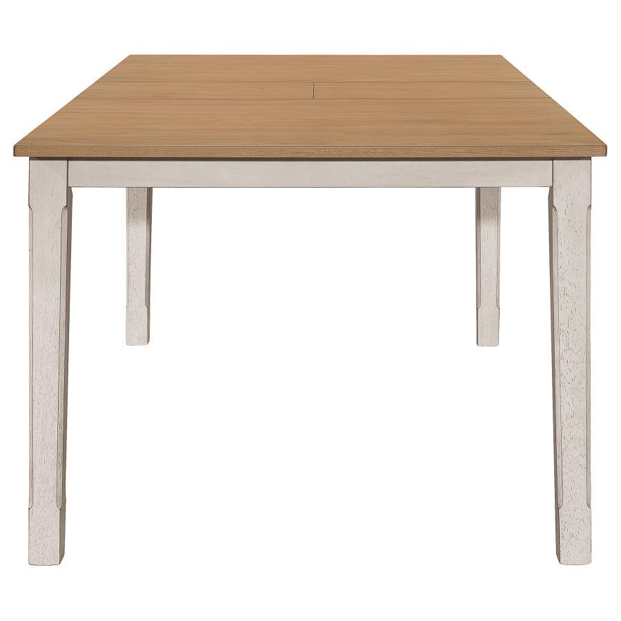 Kirby - Rectangular Dining Table With Butterfly Leaf - Natural And Rustic Off White