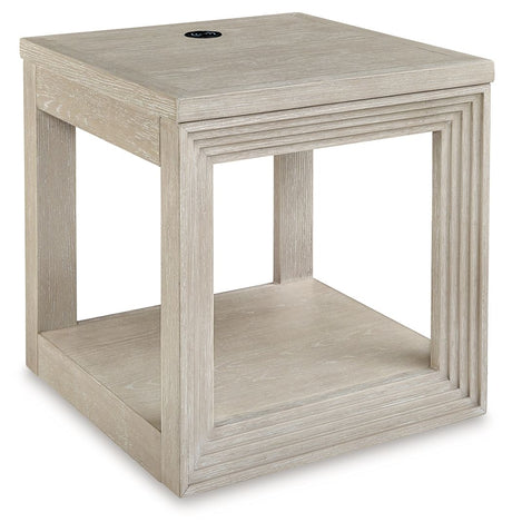 Marxhart - Bisque - Square End Table by Signature Design by Ashley® | Bel Furniture