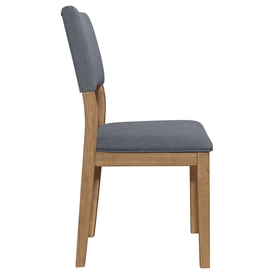 Sharon - Open Back Padded Upholstered Dining Side Chair (Set of 2) - Blue And Brown