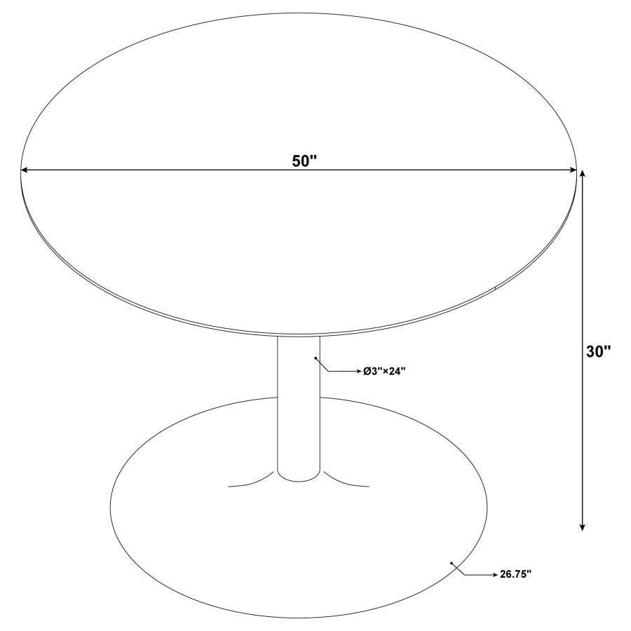 Kella - 5 Piece Round Marble Top Dining Set - Blue And Gold