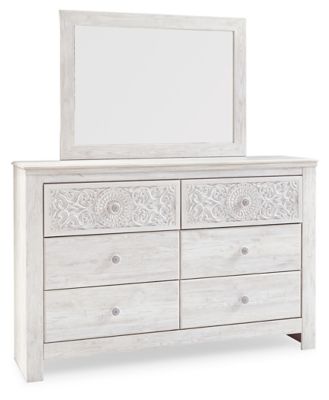Paxberry - Whitewash - Dresser, Mirror - Medallion Drawer Pulls by Signature Design by Ashley® | Bel Furniture