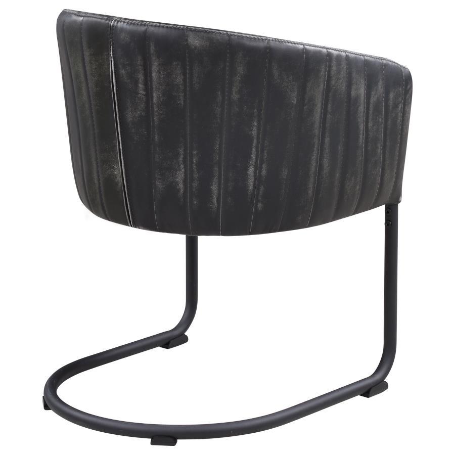 Banner - Upholstered Dining Chair - Anthracite And Matte Black