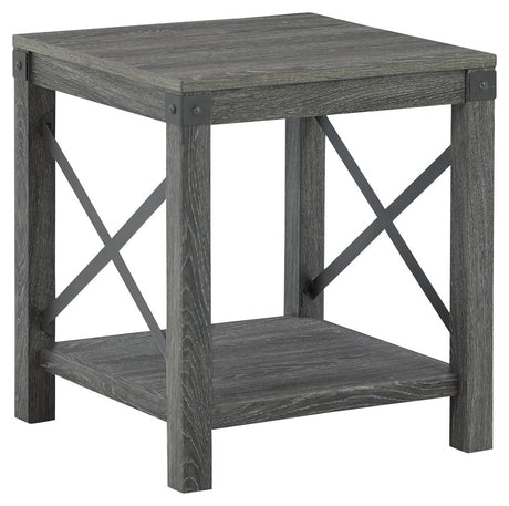 Freedan - Grayish Brown - Square End Table by Signature Design by Ashley® | Bel Furniture